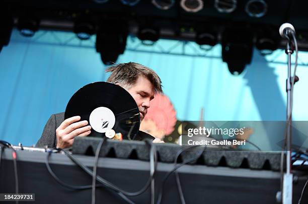 James Murphy performs during CBGB Music & Film Festival 2013 at Times Square on October 12, 2013 in New York City.