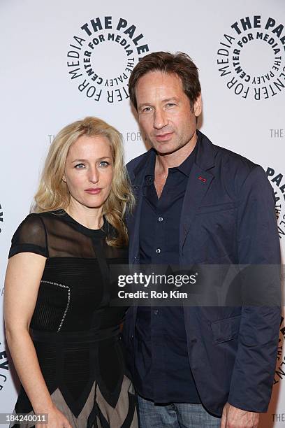 David Duchovny and Gillian Anderson attend "The Truth Is Here: David Duchovny And Gillian Anderson On The X-Files" presented by the Paley Center For...