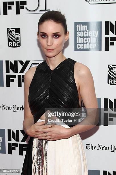 Actress Rooney Mara attends the Closing Night Gala Presentation Of "Her" during the 51st New York Film Festival at Alice Tully Hall at Lincoln Center...