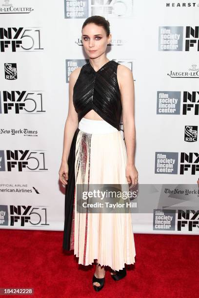 Actress Rooney Mara attends the Closing Night Gala Presentation Of "Her" during the 51st New York Film Festival at Alice Tully Hall at Lincoln Center...