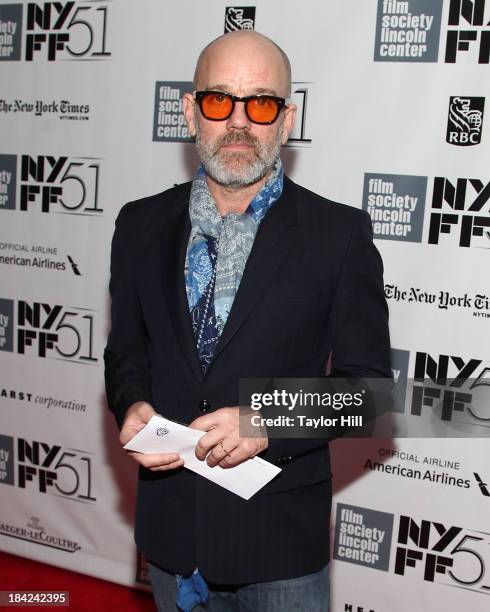 Michael Stipe attends the Closing Night Gala Presentation Of "Her" during the 51st New York Film Festival at Alice Tully Hall at Lincoln Center on...