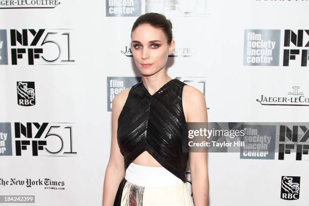 Actress Rooney Mara attends the Closing Night Gala Presentation Of "Her" during the 51st New York Film Festival at Alice Tully Hall at Lincoln Center...