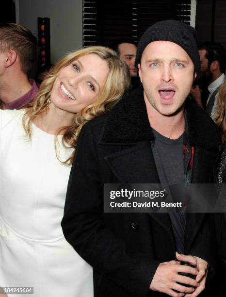 Annabelle Wallis and Aaron Paul attend the "Hello Carter" post-screening party at The Groucho Club on October 12, 2013 in London, England.