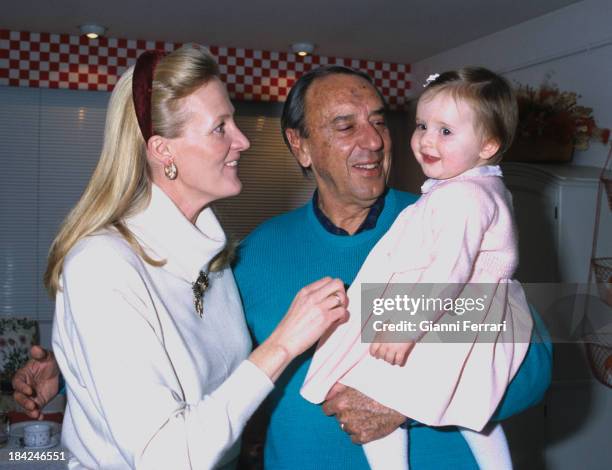 The Spanish TV presenter Joaquin Prat with his wife Marianne and their daughter Alexandra Madrid, Castilla La Mancha, Spain. .