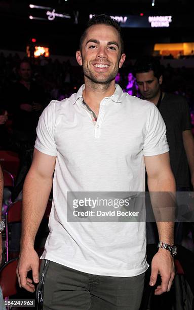 Major League Baseball player David Wright attends the Bradley vs. Marquez fight co-sponsored by the Wynn Las Vegas at the Thomas & Mack Center on...