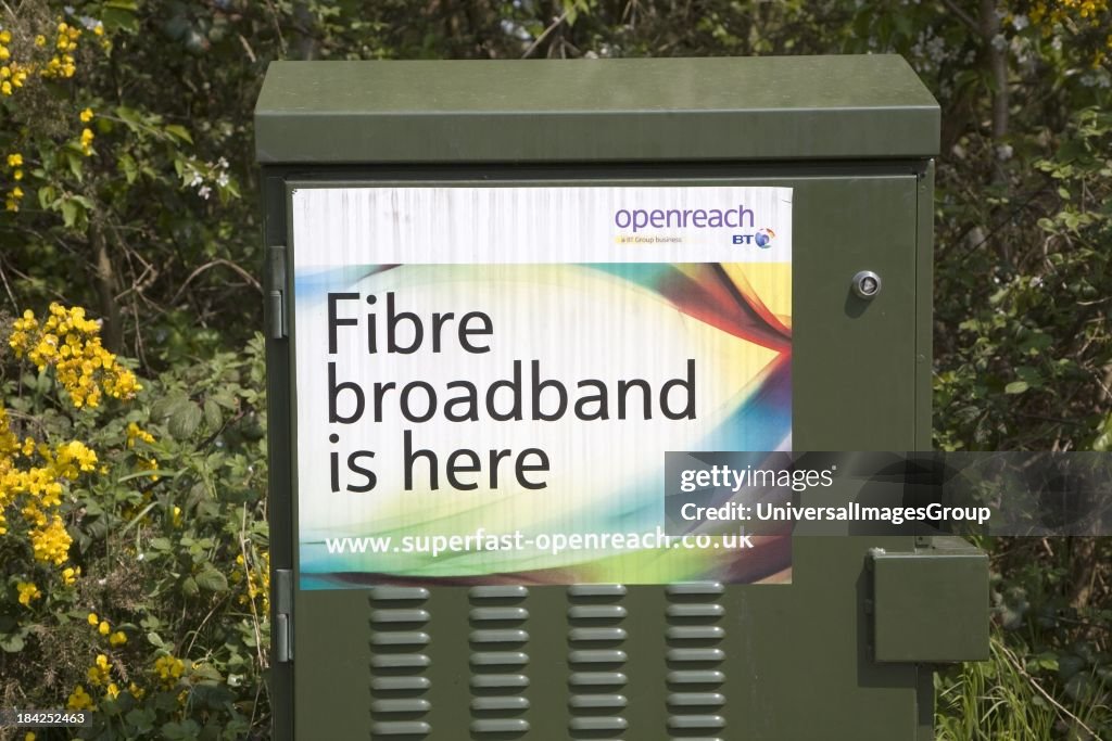 BT Openreach Fibre broadband is here advert, Suffolk, England
