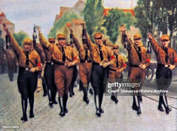 Nazi party members march 1929