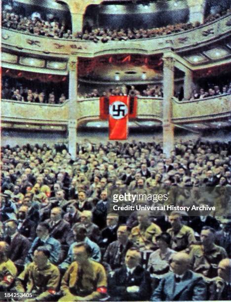 Nazi party rally at the National Theatre in Weimar Germany 1929-30