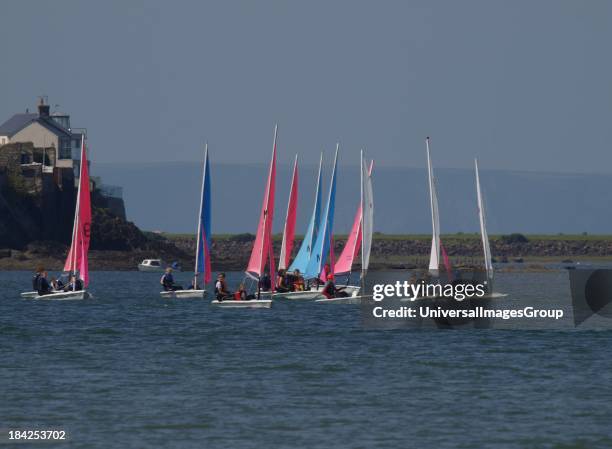 Children sailing North Devon, UK.