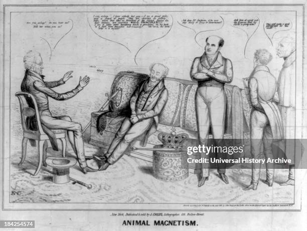 Animal Magnetism by John Childs and Edward Williams Clay, circa 1839. Lithograph print on wove paper. Political cartoon satirizing Van Buren's...