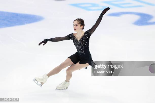 Isabeau Levito of the United States competes in the Women Free Skating on day three of 2023-24 ISU Grand Prix of Figure Skating Final at National...