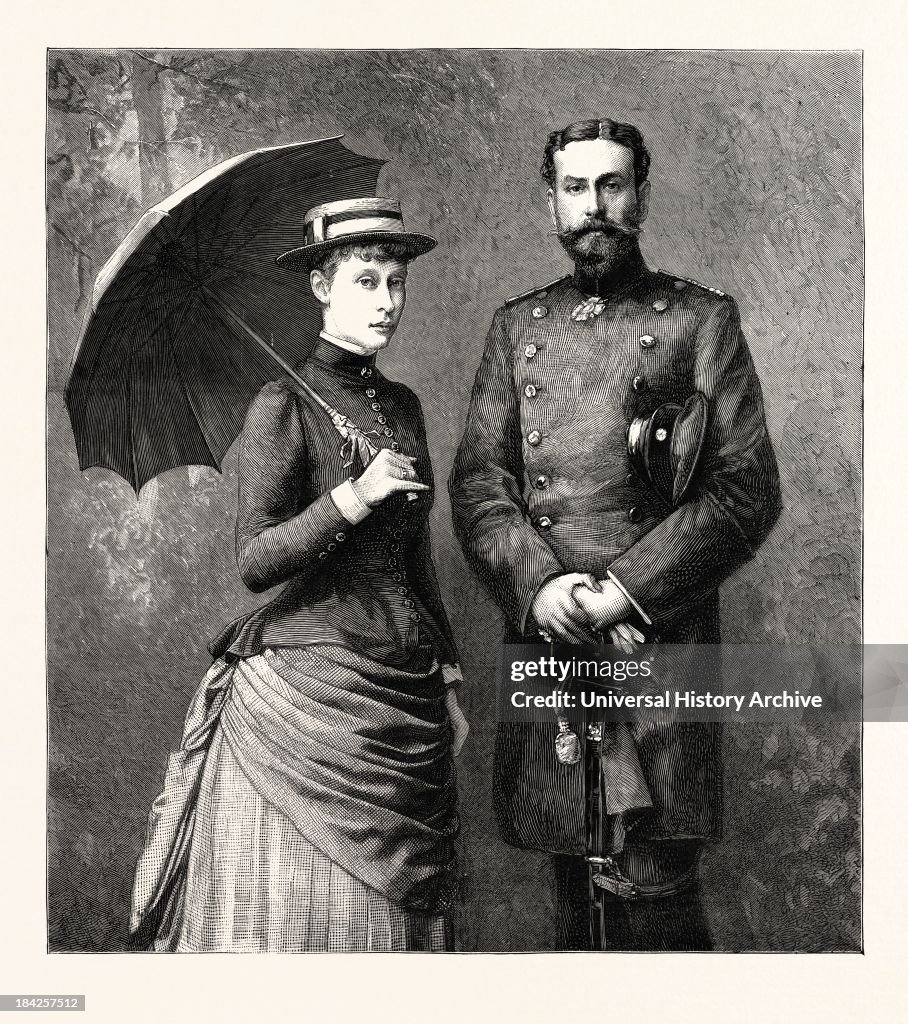 Princess Victoria Of Hesse-Darmstadt (The Eldest Daughter Of The Late Princess Alice), And Her Fiance, Prince Louis Of Battenberg
