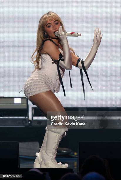 Singer Sabrina Carpenter performs at Madison Square Garden on December 08, 2023 in New York City.