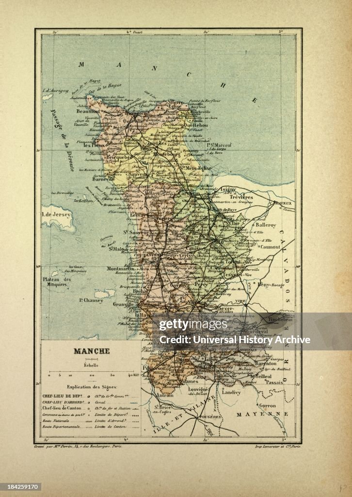 Map Of Manche, France