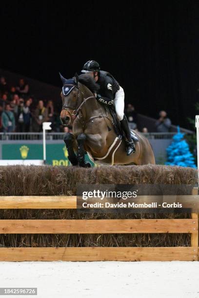 Robin GODEL on Grandeur de Lully CH during Cross Indoor CHI Geneve on December 8, 2023 in Geneva, Switzerland.