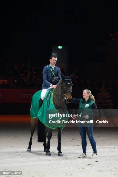 Steve Guerdat, From SUI, riding Venard De Cerisy during 22nd Rolex IJRC Top 10 Final on December 8, 2023 in Geneva, Switzerland.