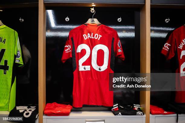 General view of the Manchester United dressing room ahead of the Premier League match between Manchester United and AFC Bournemouth at Old Trafford...