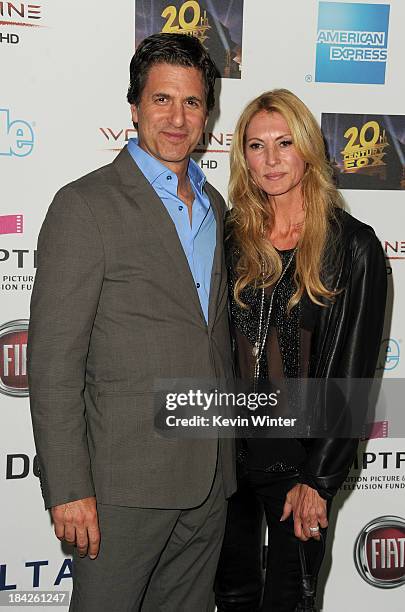 Screenwriter Steven Levitan and Krista Levitan attend "Hugh Jackman... One Night Only" Benefiting MPTF at Dolby Theatre on October 12, 2013 in...
