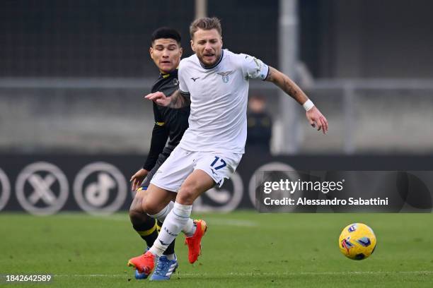 Ciro Immobile of SS Lazio runs with the ball during the Serie A TIM match between Hellas Verona FC and SS Lazio at Stadio Marcantonio Bentegodi on...