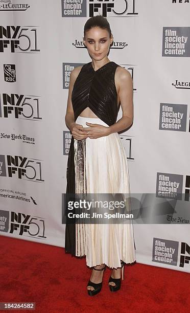 Actress Rooney Mara attends the Closing Night Gala Presentation Of "Her" during the 51st New York Film Festival at Alice Tully Hall at Lincoln Center...