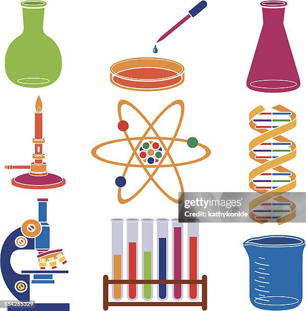 laboratory equipment - bunsen burner stock illustrations