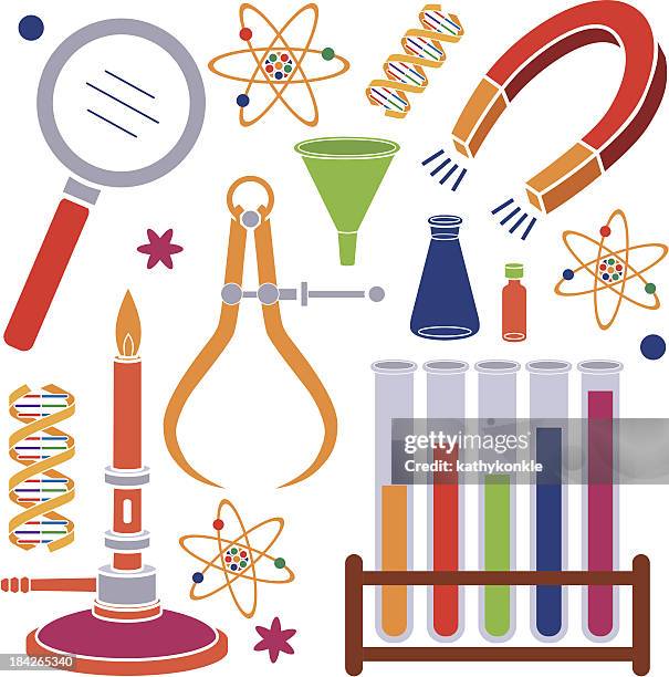 science design elements - laboratory burner stock illustrations