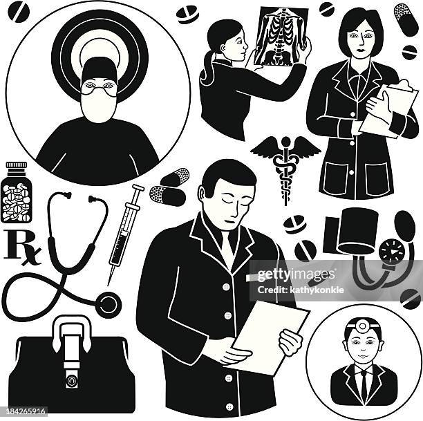 doctors - radiologist stock illustrations