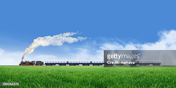 lungo treno corsa - vagone foto e immagini stock
