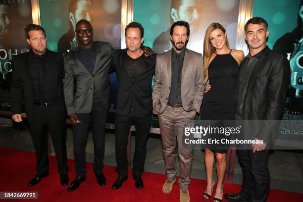 Director David Leitch, Lance Reddick, Keanu Reeves, Dean Winters, Adrianne Palicki and Director Chad Stahelski seen at Summit Entertainment's "John...