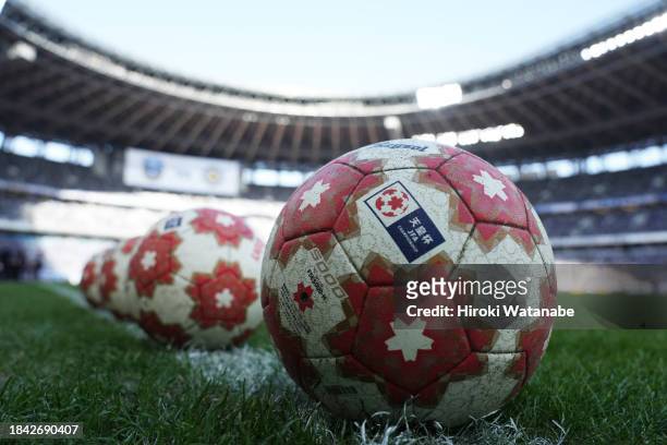 Mach ball seen prior to the 103rd Emperor's Cup final between Kawasaki Frontale and Kashiwa Reysol at National Stadium on December 09, 2023 in Tokyo,...
