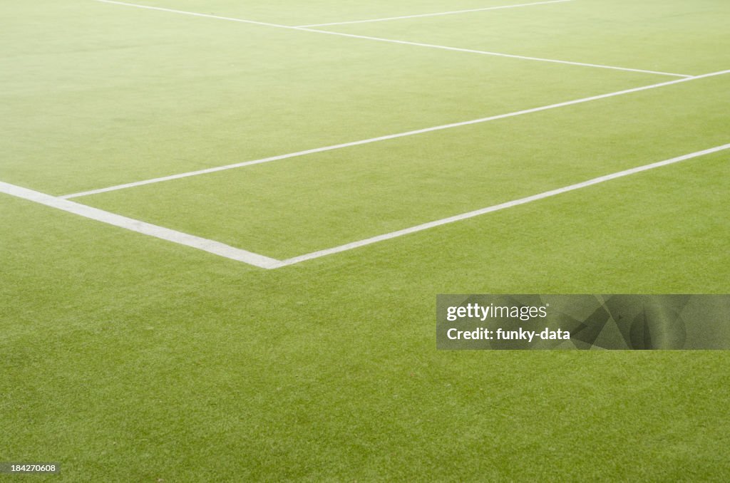 Edge of a grass tennis field