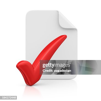 Mark For Files File And Check Mark High-Res Stock Photo - Getty Images
