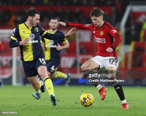 Alejandro Garnacho of Manchester United in action with Adam Smith of AFC Bournemouth during the Premier League match between Manchester United and...