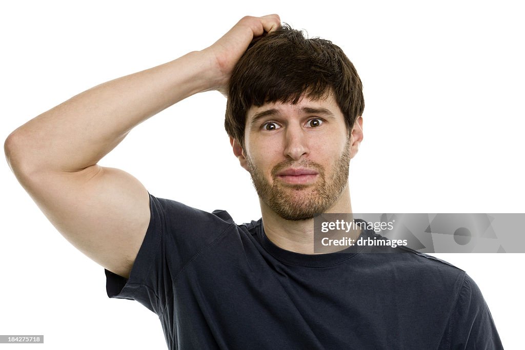 A male portrait looking confused