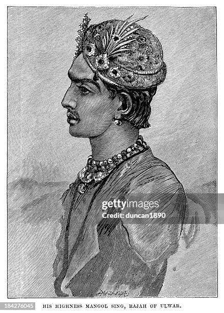 mangol sing rajah of ulwat - prince stock illustrations