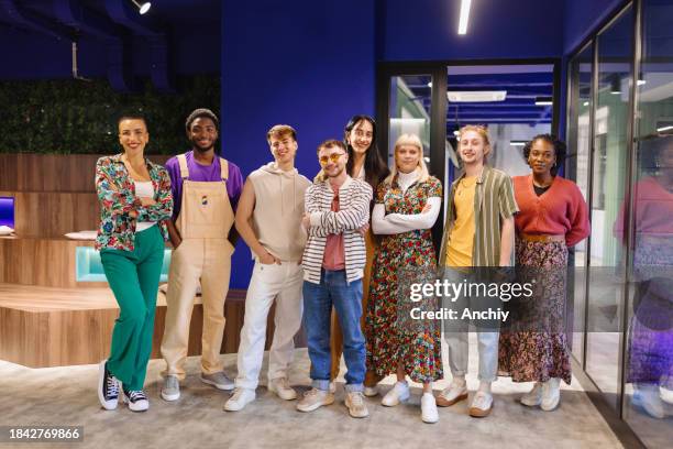 group portrait of coworkers in the it company - annual event stock pictures, royalty-free photos & images