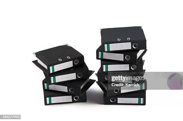 stack of office folders - ring binders - ordner büro stock pictures, royalty-free photos & images