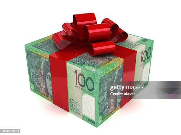 money gift - australian dollars - christmas savings stock pictures, royalty-free photos & images