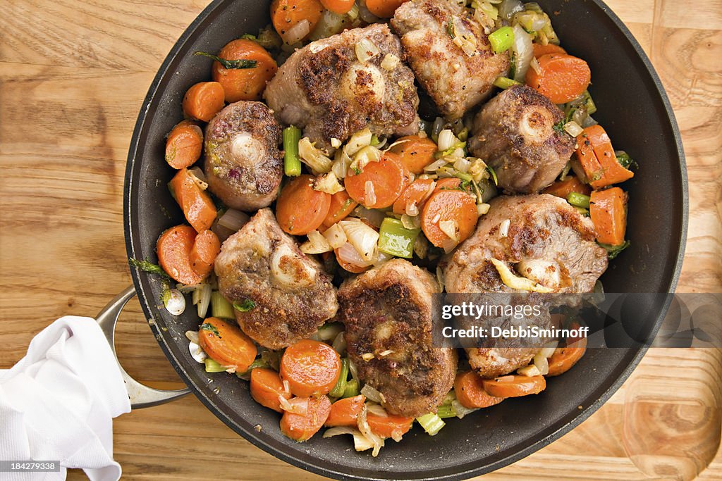 Browning Oxtails And Vegetables For Soup