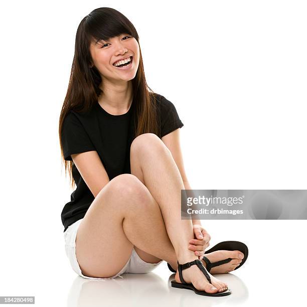 female portrait - girl sandals stock pictures, royalty-free photos & images
