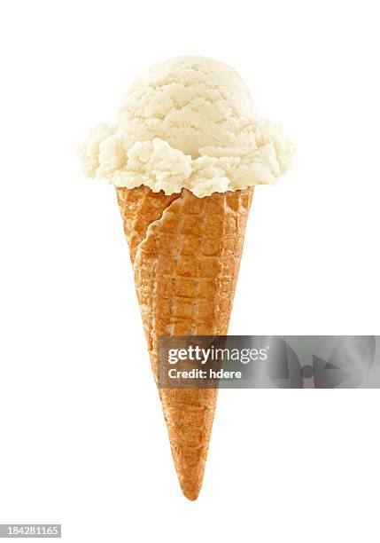 helado de vainilla - barquilla de helado fotografías e imágenes de stock
