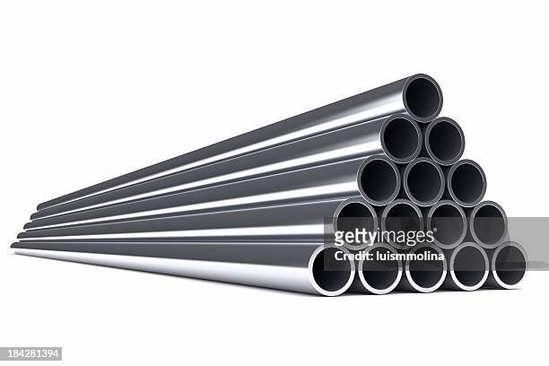 metallic pipe - steel tubing stock pictures, royalty-free photos & images