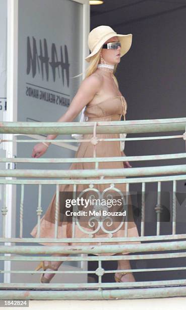 Singer Britney Spears spends the afternoon shopping at the Sunset Plaza on March 11, 2003 in Hollywood, California.