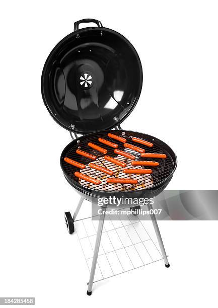 hot-dogs grillés - grille en métal photos et images de collection