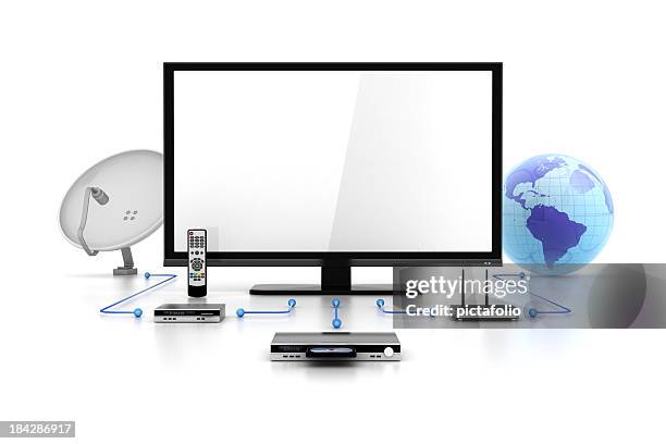 blank smart tv screen - modem stockfoto's en -beelden