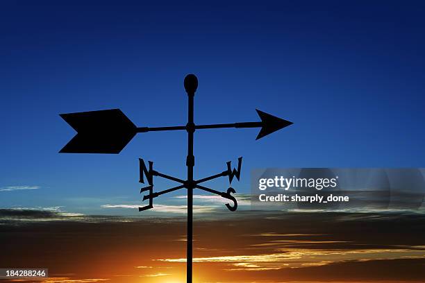 xl wind vane silhouette - weather vane stock pictures, royalty-free photos & images