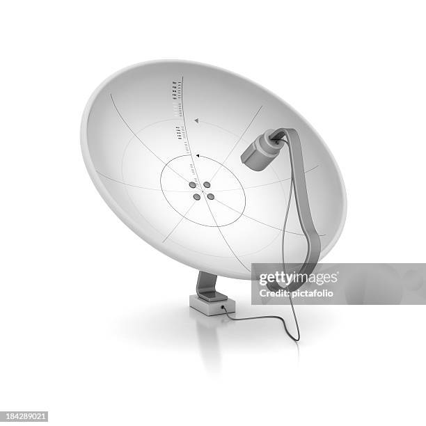 white satellite dish receivers - tv cut out stock pictures, royalty-free photos & images