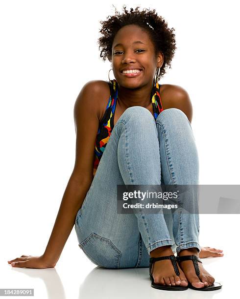 female portrait - girl sandals stock pictures, royalty-free photos & images