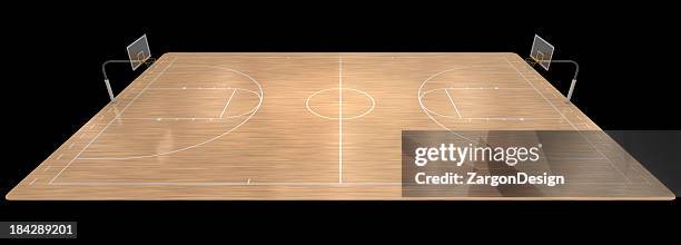 an illustration of a basketball court - basketball court floor stock pictures, royalty-free photos & images