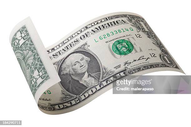 one dollar bill - single object stock pictures, royalty-free photos & images